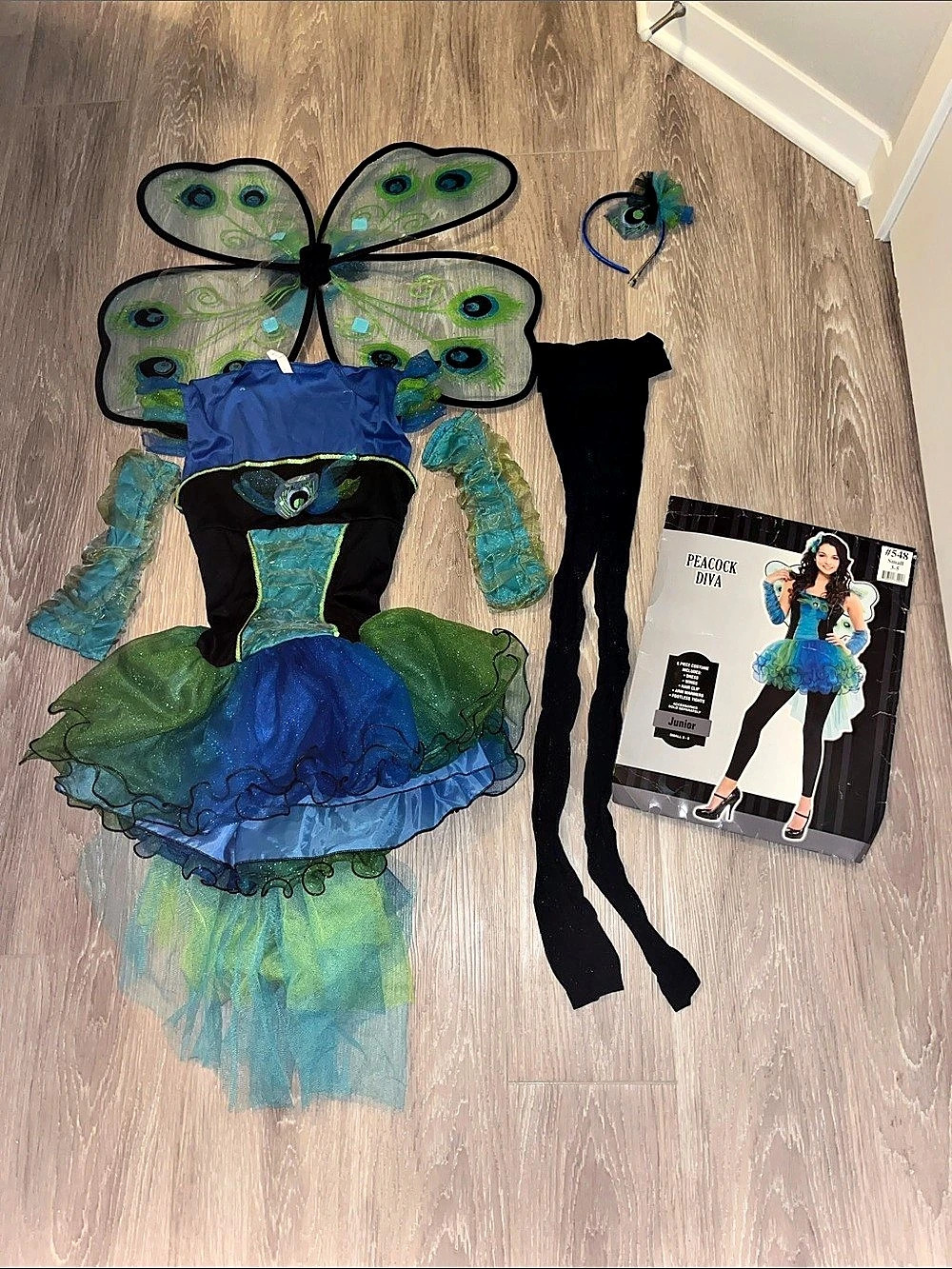 Peacock Diva Halloween Costume JUNIOR Girls size Small 3-5
